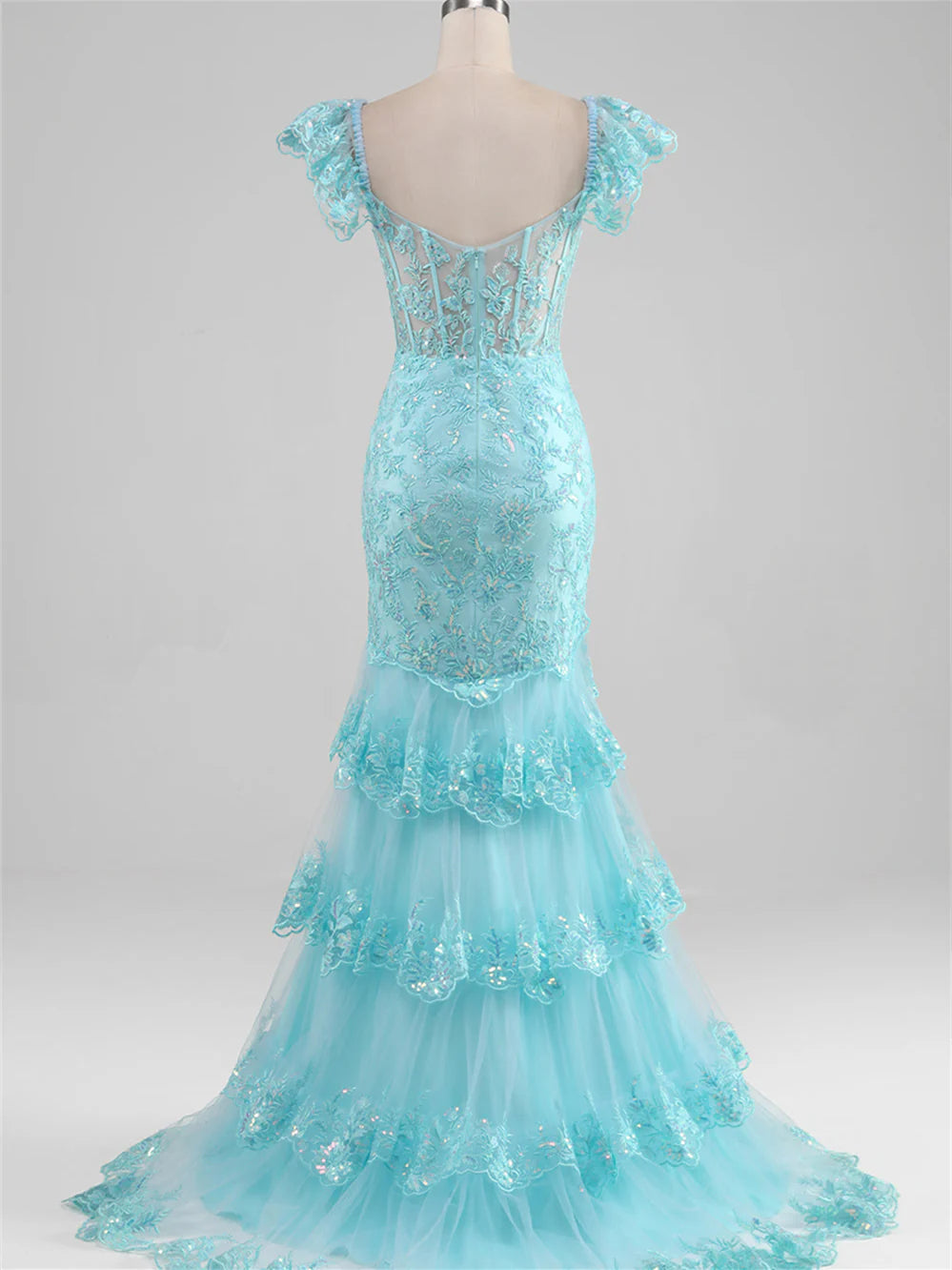 Robe de soirée sirène/trompette à épaules dénudées et longueur au sol